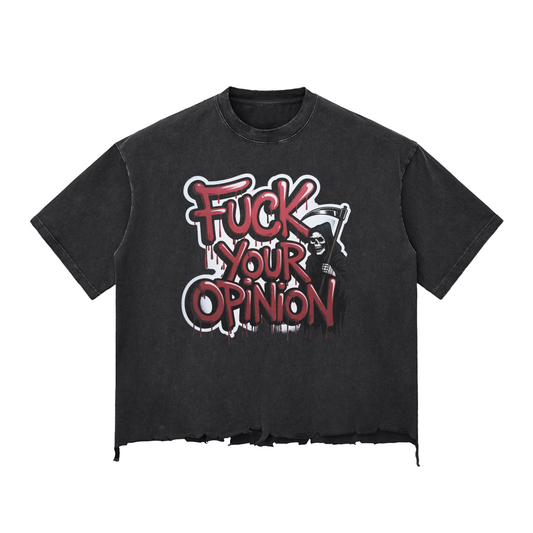 Snow Wash Raw-Hem Boxy T-shirt